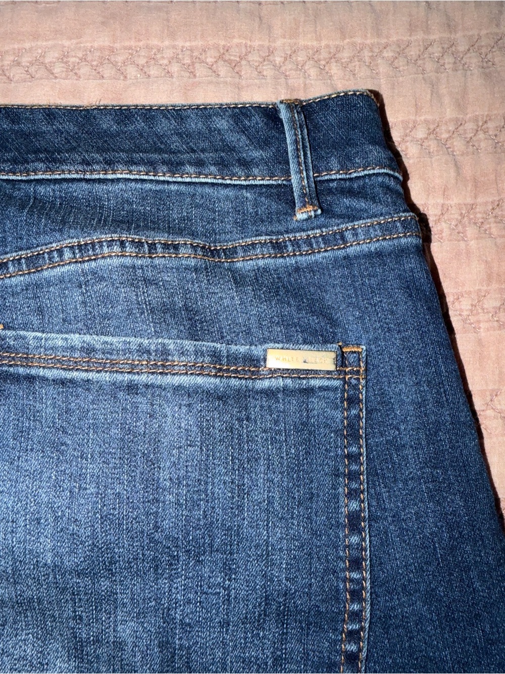 White House Black Market Indigo Skinny Jeans with Light Distressing - Picture 3 of 5